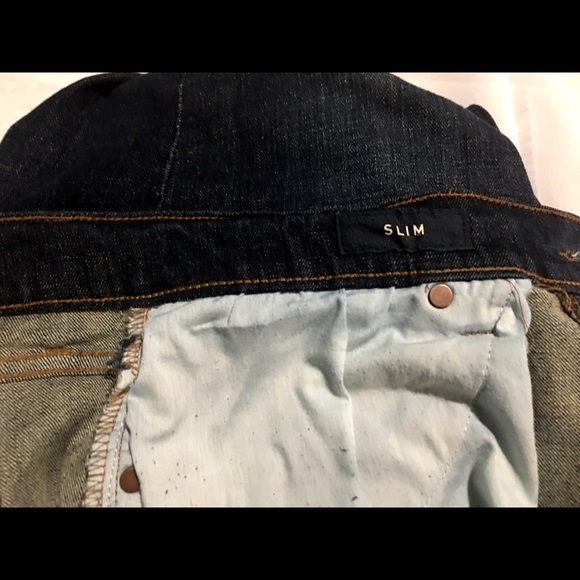 Men’s 34/30 slim dark wash stretch jeans - Picture 3 of 7